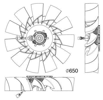 Ventilateur de refroidissement du moteur (Motoventilateur) MAHLE Aftermarket CFF 507 000P