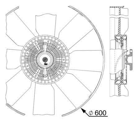 Ventilateur de refroidissement du moteur (Motoventilateur) MAHLE Aftermarket ref. CFF 512 000P