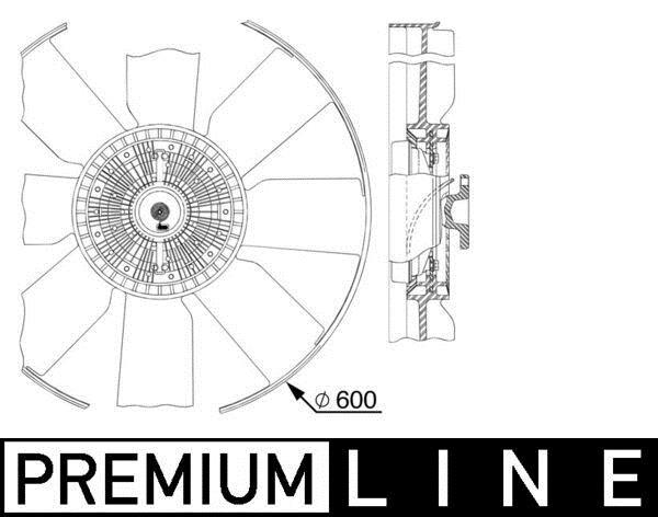 Ventilateur de refroidissement du moteur (Motoventilateur) MAHLE Aftermarket ref. CFF 512 000P