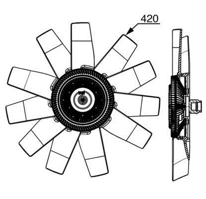 Ventilateur de refroidissement du moteur (Motoventilateur) MAHLE Aftermarket CFF 530 000P