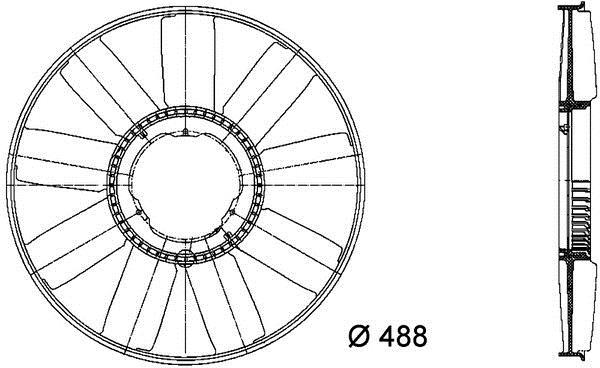 Hélice du ventilateur de refroidissement moteur (Hélice moteur) MAHLE Aftermarket CFW 21 000P