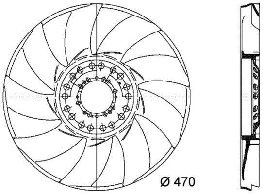 Hélice du ventilateur de refroidissement moteur (Hélice moteur) MAHLE Aftermarket CFW 24 000P