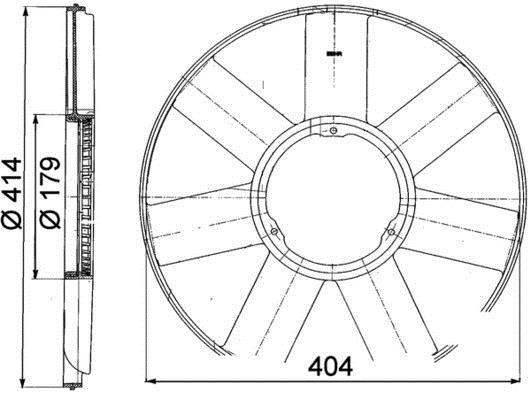 Hélice du ventilateur de refroidissement moteur (Hélice moteur) MAHLE Aftermarket CFW 39 000P