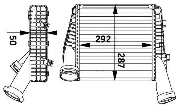 Intercooler, échangeur (Refroidisseur d'air) MAHLE Aftermarket ref. CI 141 000P