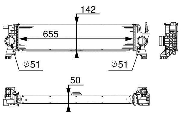 Intercooler, échangeur (Refroidisseur d'air) MAHLE Aftermarket ref. CI 153 000P