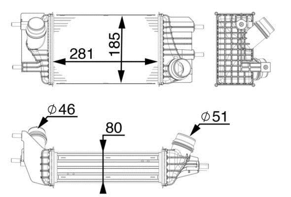 Intercooler permutador ar-ar MAHLE Aftermarket ref. CI 154 000P