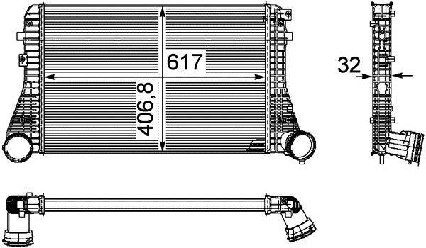 Intercooler, échangeur (Refroidisseur d'air) MAHLE Aftermarket ref. CI 161 000P