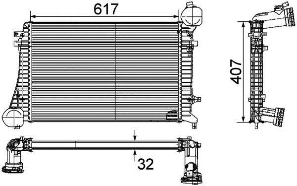 Intercooler, échangeur (Refroidisseur d'air) MAHLE Aftermarket ref. CI 162 000P