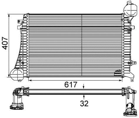 Intercooler, échangeur (Refroidisseur d'air) MAHLE Aftermarket ref. CI 164 000P