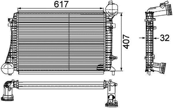Intercooler, échangeur (Refroidisseur d'air) MAHLE Aftermarket ref. CI 166 000P