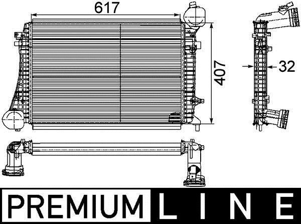 Intercooler, échangeur (Refroidisseur d'air) MAHLE Aftermarket ref. CI 166 000P