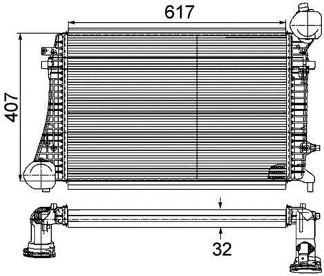 Intercooler, échangeur (Refroidisseur d'air) MAHLE Aftermarket ref. CI 167 000P