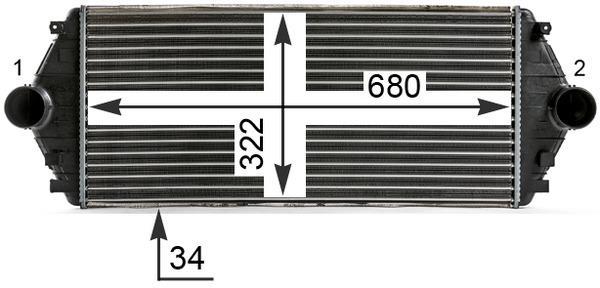 Intercooler, échangeur (Refroidisseur d'air) MAHLE Aftermarket ref. CI 17 000P