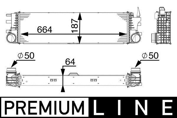 Intercooler, échangeur (Refroidisseur d'air) MAHLE Aftermarket ref. CI 180 000P