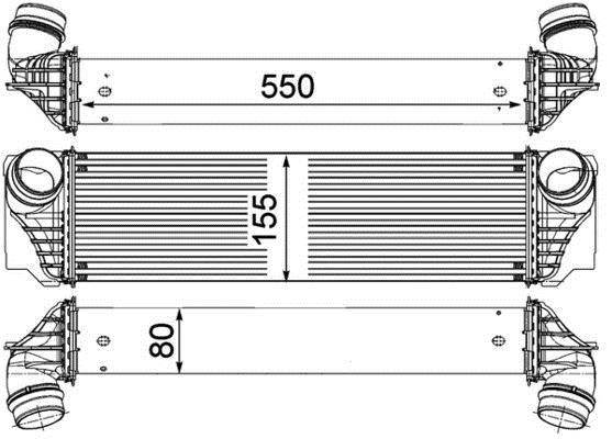 Intercooler, échangeur (Refroidisseur d'air) MAHLE Aftermarket ref. CI 183 000P