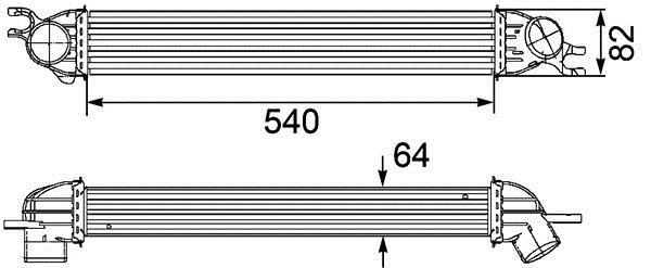 Intercooler, échangeur (Refroidisseur d'air) MAHLE Aftermarket ref. CI 188 000P