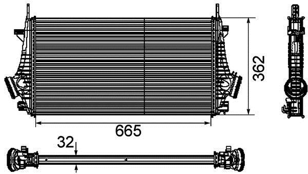 Intercooler, échangeur (Refroidisseur d'air) MAHLE Aftermarket ref. CI 191 000P
