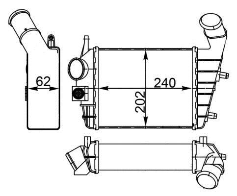 Intercooler, échangeur (Refroidisseur d'air) MAHLE Aftermarket ref. CI 195 000S