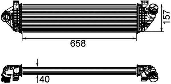 Intercooler, échangeur (Refroidisseur d'air) MAHLE Aftermarket ref. CI 198 000P