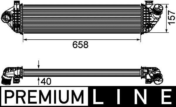 Intercooler, échangeur (Refroidisseur d'air) MAHLE Aftermarket ref. CI 198 000P