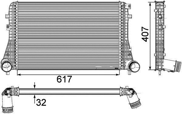 Intercooler, échangeur (Refroidisseur d'air) MAHLE Aftermarket ref. CI 208 000P