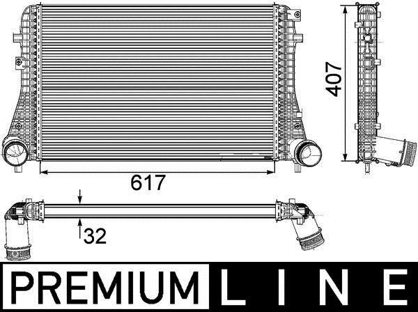 Intercooler, échangeur (Refroidisseur d'air) MAHLE Aftermarket ref. CI 208 000P