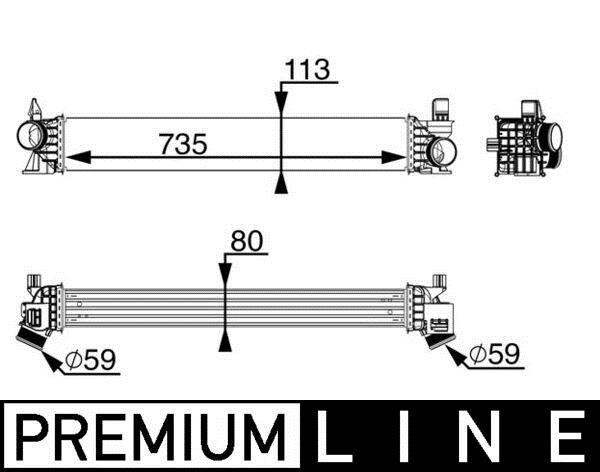 Intercooler, échangeur (Refroidisseur d'air) MAHLE Aftermarket ref. CI 217 000P