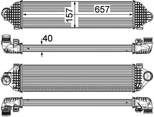 Intercooler, échangeur (Refroidisseur d'air) MAHLE Aftermarket ref. CI 248 000P