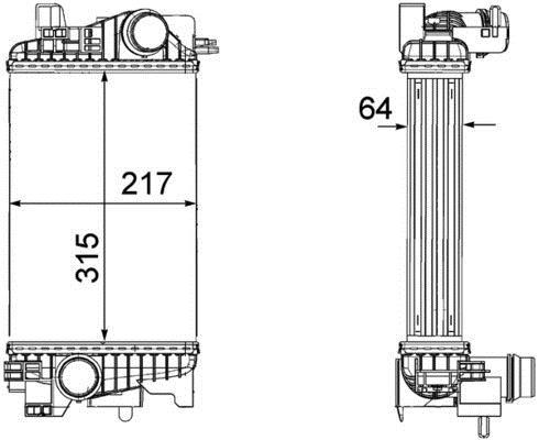Intercooler, échangeur (Refroidisseur d'air) MAHLE Aftermarket ref. CI 263 000P