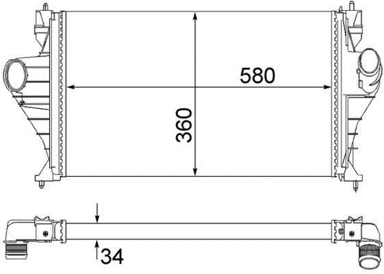 Intercooler, échangeur (Refroidisseur d'air) MAHLE Aftermarket ref. CI 321 000S