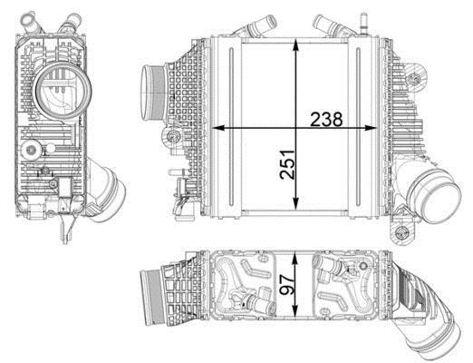 Intercooler, échangeur (Refroidisseur d'air) MAHLE Aftermarket ref. CI 411 000P
