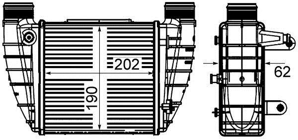 Intercooler, échangeur (Refroidisseur d'air) MAHLE Aftermarket ref. CI 421 000S