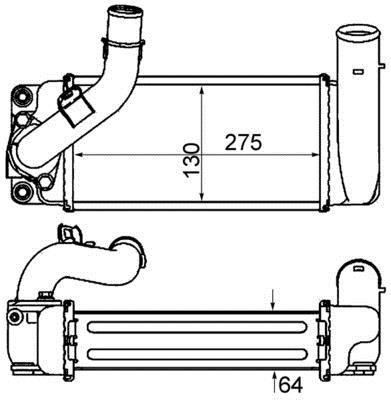 Intercooler, échangeur (Refroidisseur d'air) MAHLE Aftermarket ref. CI 461 000P