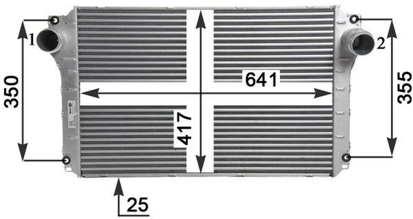 Intercooler, échangeur (Refroidisseur d'air) MAHLE Aftermarket ref. CI 463 000P