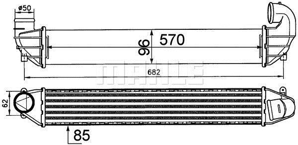 Intercooler, échangeur (Refroidisseur d'air) MAHLE Aftermarket ref. CI 475 000P