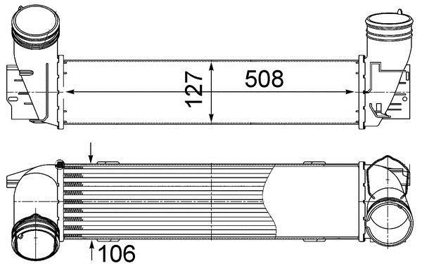 Intercooler, échangeur (Refroidisseur d'air) MAHLE Aftermarket ref. CI 490 000S