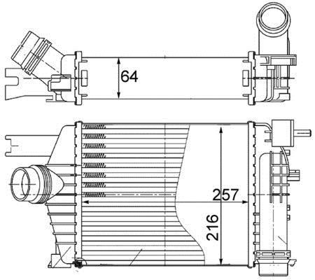 Intercooler, échangeur (Refroidisseur d'air) MAHLE Aftermarket ref. CI 498 000S