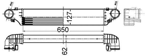Intercooler, échangeur (Refroidisseur d'air) MAHLE Aftermarket ref. CI 505 000S