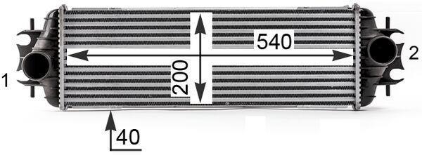 Intercooler, échangeur (Refroidisseur d'air) MAHLE Aftermarket ref. CI 531 000P