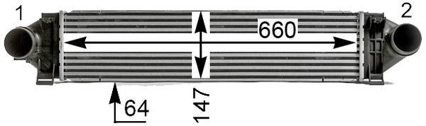 Intercooler, échangeur (Refroidisseur d'air) MAHLE Aftermarket ref. CI 532 000P