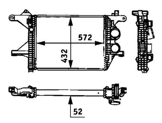 Intercooler, échangeur (Refroidisseur d'air) MAHLE Aftermarket ref. CI 94 000P