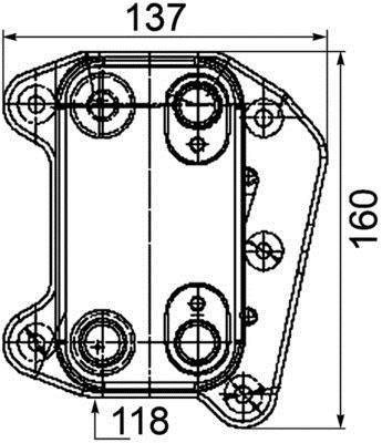 Radiateur d'huile moteur (Refroidisseur d'huile moteur) MAHLE Aftermarket ref. CLC 105 000P