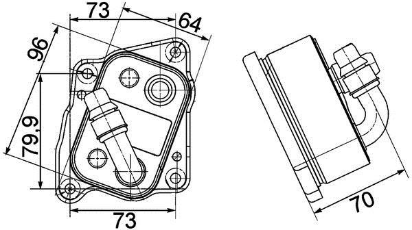 Radiateur d'huile moteur (Refroidisseur d'huile moteur) MAHLE Aftermarket ref. CLC 107 000P