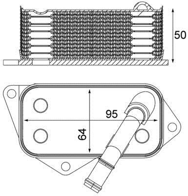 Radiateur d'huile moteur (Refroidisseur d'huile moteur) MAHLE Aftermarket ref. CLC 12 001S