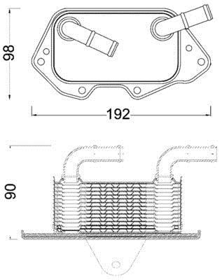 Radiateur d'huile moteur (Refroidisseur d'huile moteur) MAHLE Aftermarket ref. CLC 186 000S