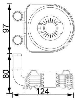 Radiateur d'huile moteur (Refroidisseur d'huile moteur) MAHLE Aftermarket ref. CLC 193 000S