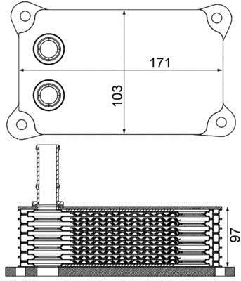 Radiateur d'huile moteur (Refroidisseur d'huile moteur) MAHLE Aftermarket ref. CLC 200 000S