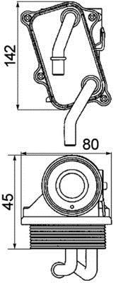 Radiateur d'huile moteur (Refroidisseur d'huile moteur) MAHLE Aftermarket ref. CLC 24 000P