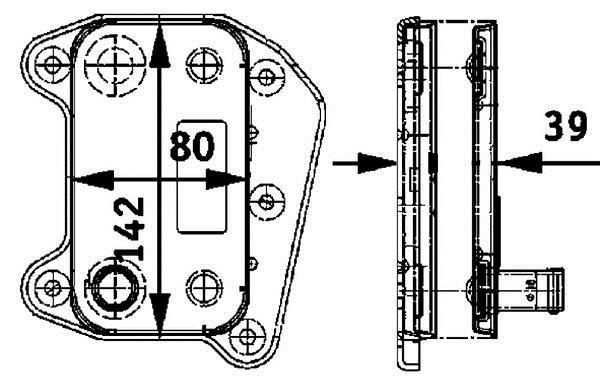 Radiateur d'huile moteur (Refroidisseur d'huile moteur) MAHLE Aftermarket ref. CLC 52 000P