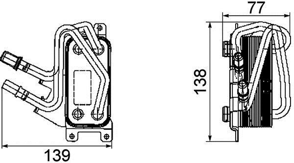 Radiateur d'huile moteur (Refroidisseur d'huile moteur) MAHLE Aftermarket ref. CLC 67 000P